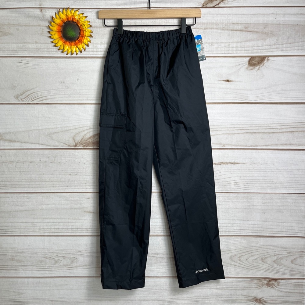 Columbia‎ Cypress Brook II Pant Youth Medium Black Rain Cargo Pants NEW